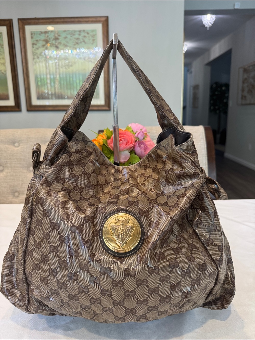 Gucci Brown Monogram Shoulder Bag *reposhing!